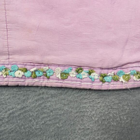 Vintage Baby Quilt Hand Embroidered Animals Pastel Crib Blanket Handmade 36x30 - Picture 14 of 16